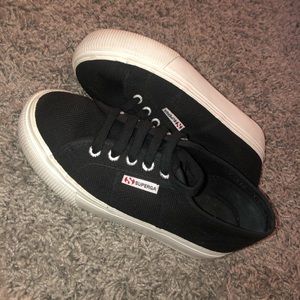 Superga Black Platform Sneakers